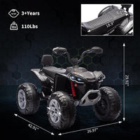 24V 2 Seater Electric ATV, Four-Wheeled Dirt Quad Car