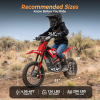 Electric Dirt Bike 3840W 48V for Adults Red