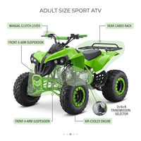 Adult Size ATV with Standard Manual Clutch and Big Tires with Reverse — How It Works