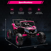 24V Ride on UTV Car, Battery Powered Electric Vehicles, Kids UTV