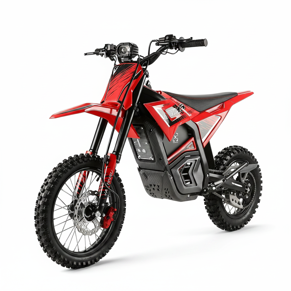 Electric Dirt Bike 3840W 48V for Adults Red